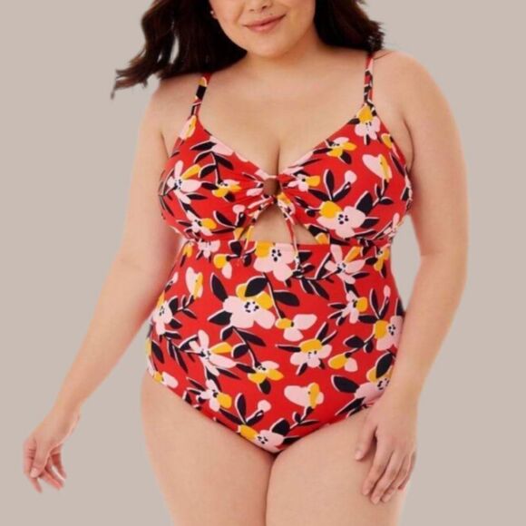 Plus Size!! Slimming Drawstring Sexy Cut Out One Piece - Miracle - Picture 1 of 4